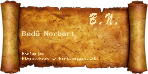 Bedő Norbert névjegykártya